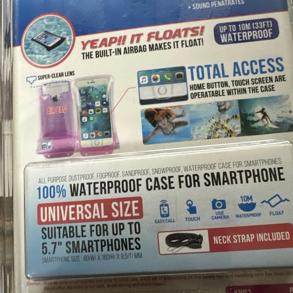 AquaVault  Waterproof Floating Phone Case - Pink - One‎ Size Universal Fit-AV203